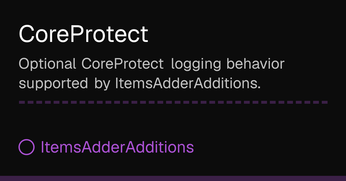 CoreProtect | ItemsAdderAdditions