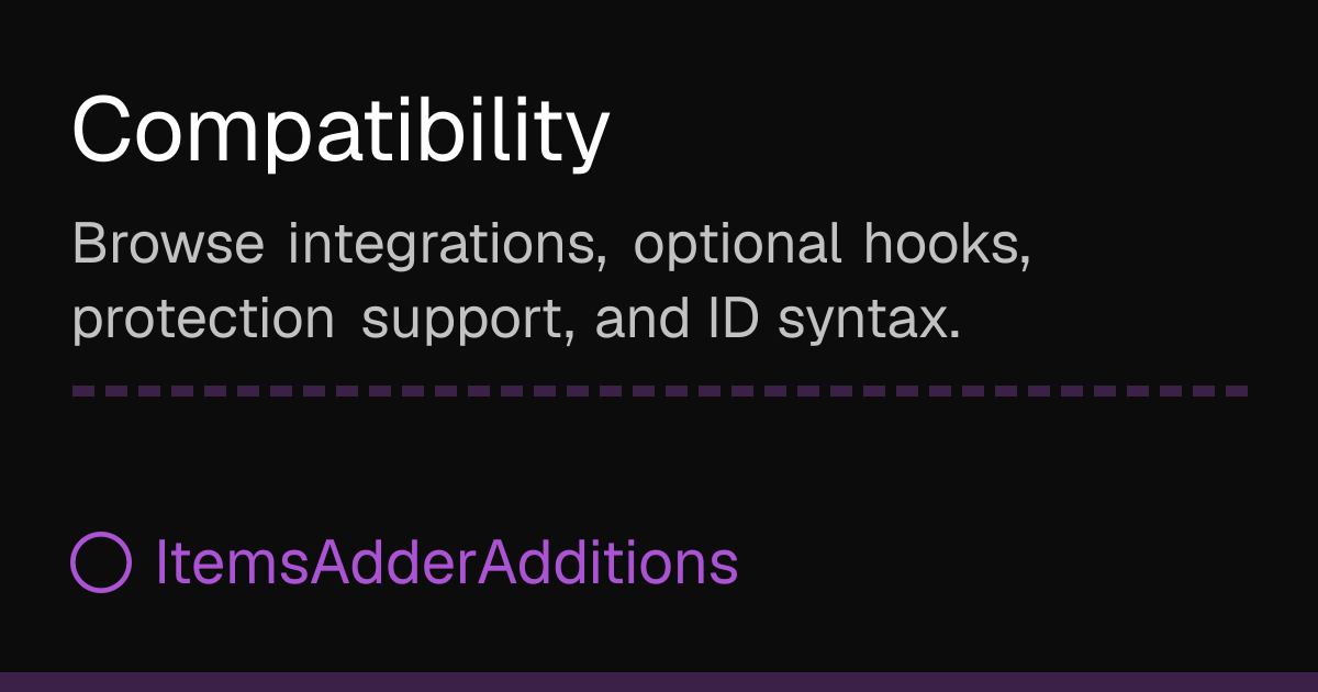 Compatibility | ItemsAdderAdditions
